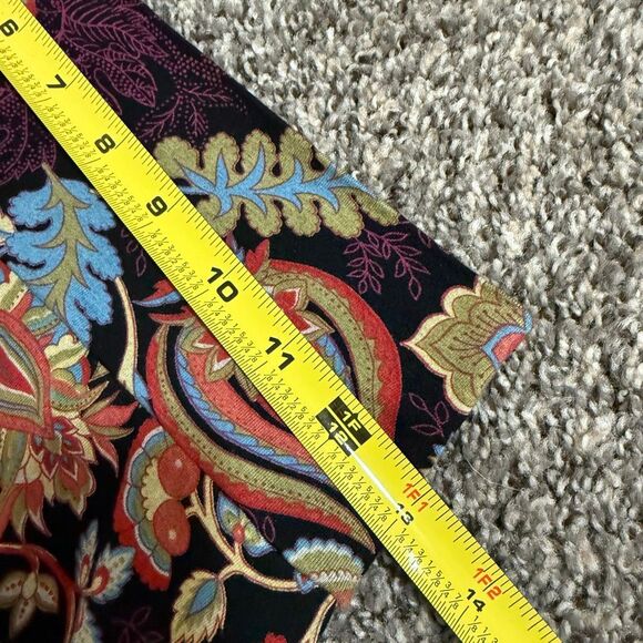 Salaam Paisley Black Floral Skirt A Line Swing Mini Knee Length Medium Small - Picture 5 of 6